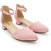 imageAmoji Girls High Heels Kid Ankle Strap Dress Shoes Wedding Party for Little Kid Big Kid 412Pink