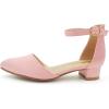 imageAmoji Girls High Heels Kid Ankle Strap Dress Shoes Wedding Party for Little Kid Big Kid 412Pink