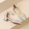 imageAmoji Girls High Heels Kid Ankle Strap Dress Shoes Wedding Party for Little Kid Big Kid 412Silver