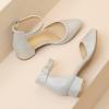 imageAmoji Girls High Heels Kid Ankle Strap Dress Shoes Wedding Party for Little Kid Big Kid 412Silver