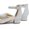 imageAmoji Girls High Heels Kid Ankle Strap Dress Shoes Wedding Party for Little Kid Big Kid 412Silver