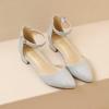 imageAmoji Girls High Heels Kid Ankle Strap Dress Shoes Wedding Party for Little Kid Big Kid 412Silver