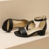 imageAmoji Girls High Heels Kid Ankle Strap Dress Shoes Wedding Party for Little Kid Big Kid 412Singleblack