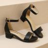 imageAmoji Girls High Heels Kid Ankle Strap Dress Shoes Wedding Party for Little Kid Big Kid 412Singleblack