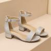 imageAmoji Girls High Heels Kid Ankle Strap Dress Shoes Wedding Party for Little Kid Big Kid 412Singlesilver