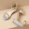 imageAmoji Girls High Heels Kid Ankle Strap Dress Shoes Wedding Party for Little Kid Big Kid 412Singlesilver