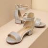 imageAmoji Girls High Heels Kid Ankle Strap Dress Shoes Wedding Party for Little Kid Big Kid 412Singlesilver
