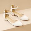 imageAmoji Girls High Heels Kid Ankle Strap Dress Shoes Wedding Party for Little Kid Big Kid 412White