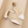 imageAmoji Girls High Heels Kid Ankle Strap Dress Shoes Wedding Party for Little Kid Big Kid 412White