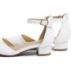 imageAmoji Girls High Heels Kid Ankle Strap Dress Shoes Wedding Party for Little Kid Big Kid 412White
