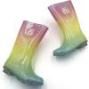 imageAmoji Gril Glitter Easy On Rain Boots Rubber Waterproof Boots Little KidBig KidRainbow