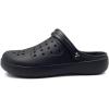 imageAmoji Unisex Winter Fleece Clog Fur Lined Garden Shoes House Slippers D8818Black