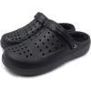 imageAmoji Unisex Winter Fleece Clog Fur Lined Garden Shoes House Slippers D8818Black