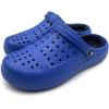 imageAmoji Unisex Winter Fleece Clog Fur Lined Garden Shoes House Slippers D8818Bluenavy