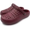 imageAmoji Unisex Winter Fleece Clog Fur Lined Garden Shoes House Slippers D8818BurgundyBurgundy