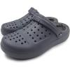 imageAmoji Unisex Winter Fleece Clog Fur Lined Garden Shoes House Slippers D8818Greygrey