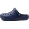 imageAmoji Unisex Winter Fleece Clog Fur Lined Garden Shoes House Slippers D8818Navygrey
