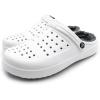 imageAmoji Unisex Winter Fleece Clog Fur Lined Garden Shoes House Slippers D8818Whitegrey
