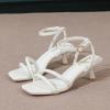 imageAmoji Women 25 Inch Kitten Heels Two Strap Party Wedding Dress Shoes FZ327White