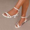 imageAmoji Women 25 Inch Kitten Heels Two Strap Party Wedding Dress Shoes FZ327White