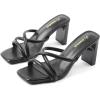 imageAmoji Women 3 Inch Slip On Heels Lady Heeled Sandal 332Black