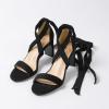 imageAmoji Women 3 Inch Strappy Heels Lady Heeled Sandal Strap Up Wedding Party Shoes 333Black