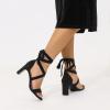 imageAmoji Women 3 Inch Strappy Heels Lady Heeled Sandal Strap Up Wedding Party Shoes 333Black