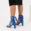 imageAmoji Women 3 Inch Strappy Heels Lady Heeled Sandal Strap Up Wedding Party Shoes 333Blue