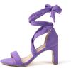 imageAmoji Women 3 Inch Strappy Heels Lady Heeled Sandal Strap Up Wedding Party Shoes 333Purple