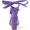 imageAmoji Women 3 Inch Strappy Heels Lady Heeled Sandal Strap Up Wedding Party Shoes 333Purple