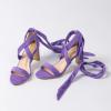 imageAmoji Women 3 Inch Strappy Heels Lady Heeled Sandal Strap Up Wedding Party Shoes 333Purple
