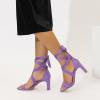 imageAmoji Women 3 Inch Strappy Heels Lady Heeled Sandal Strap Up Wedding Party Shoes 333Purple