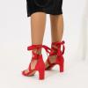 imageAmoji Women 3 Inch Strappy Heels Lady Heeled Sandal Strap Up Wedding Party Shoes 333Red