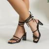 imageAmoji Women 3 Inch Strappy Heels Lady Strap Up Heeled Sandal Wedding Party Shoes 331Black