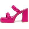 imageAmoji Women 4 Inch Platform Chunky Heels Two Strap Slip On Heeled Braided Sandals 314314fuchsia