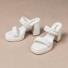 imageAmoji Women 4 Inch Platform Chunky Heels Two Strap Slip On Heeled Braided Sandals 314314white