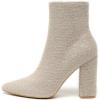 imageAmoji Women 4 Inch Rhinestone Heeled Boots Pointed Toe Chunky Boot With ZipperSequinbeige