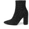 imageAmoji Women 4 Inch Rhinestone Heeled Boots Pointed Toe Chunky Boot With ZipperSequinblack