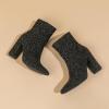 imageAmoji Women 4 Inch Rhinestone Heeled Boots Pointed Toe Chunky Boot With ZipperSequinblack
