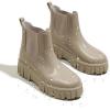 imageAmoji Women Chelsea Rain Boots Cute Chunky Platform Rainboots Lady Wellies Women Rubber Boots Khaki Szie 758