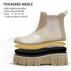 imageAmoji Women Chelsea Rain Boots Cute Chunky Platform Rainboots Lady Wellies Women Rubber Boots Khaki Szie 758