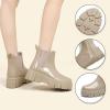 imageAmoji Women Chelsea Rain Boots Cute Chunky Platform Rainboots Lady Wellies Women Rubber Boots Khaki Szie 758