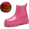 imageAmoji Women Chelsea Rain Boots Cute Chunky Platform Rainboots Lady Wellies Women Rubber Boots Pink Szie 885