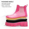 imageAmoji Women Chelsea Rain Boots Cute Chunky Platform Rainboots Lady Wellies Women Rubber Boots Pink Szie 885