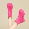 imageAmoji Women Chelsea Rain Boots Cute Chunky Platform Rainboots Lady Wellies Women Rubber Boots Pink Szie 885