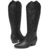 imageAmoji Women Western Cowboy Boots Pointed Toe Cowgirl Knee High Boots Pull On With Zipper 307307black