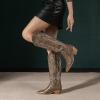 imageAmoji Women Western Cowboy Boots Pointed Toe Cowgirl Knee High Boots Pull On With Zipper 307307brown