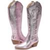 imageAmoji Women Western Cowboy Boots Pointed Toe Cowgirl Knee High Boots Pull On With Zipper 307307metallic Pink