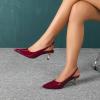 imageAmoji Womens 2 Inch Pointed Toe Low Kitten Heel Slingback Pump Party Wedding Dress Shoes FZ321Burgundy