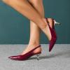 imageAmoji Womens 2 Inch Pointed Toe Low Kitten Heel Slingback Pump Party Wedding Dress Shoes FZ321Burgundy